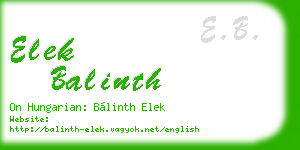 elek balinth business card