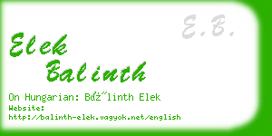 elek balinth business card